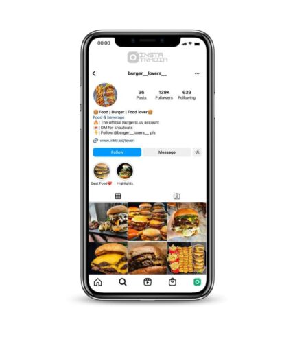 Buy Burger Food Instagram Account